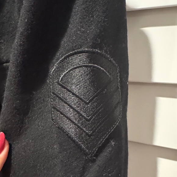 Tart Collections NWOT Wool lined Black Military-Style Jacket with shoulder Pads. - Picture 3 of 13